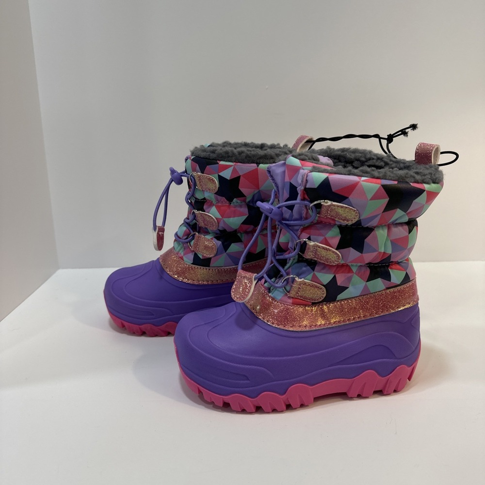 Member's Mark Kids Girl Easy On Bungee Laced Snow Boot size 11/12 NWT READ